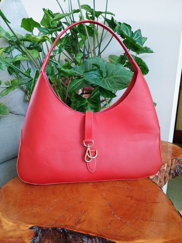 Handmade leather hobo bag