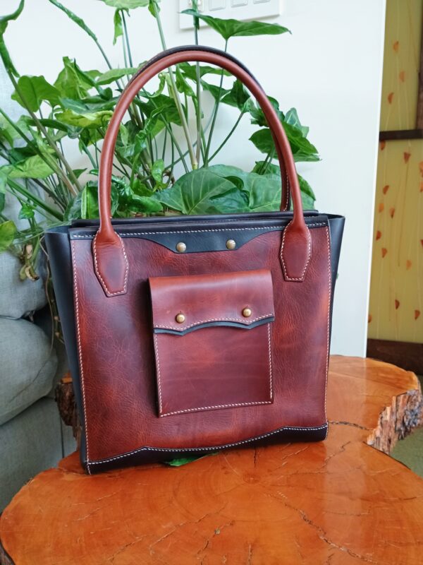 Handmade leather tote bag